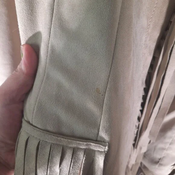 VS2 By Vakko Faux Suede Fringe Open Jacket - Picture 7 of 12